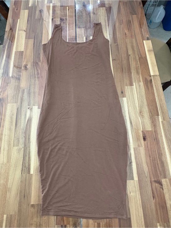 naked wardrobe Dresses & Skirts - NWOT Naked Wardrobe Plus Sz 3X Brown Maxi Scoop Neck Dress Bodycon Casual